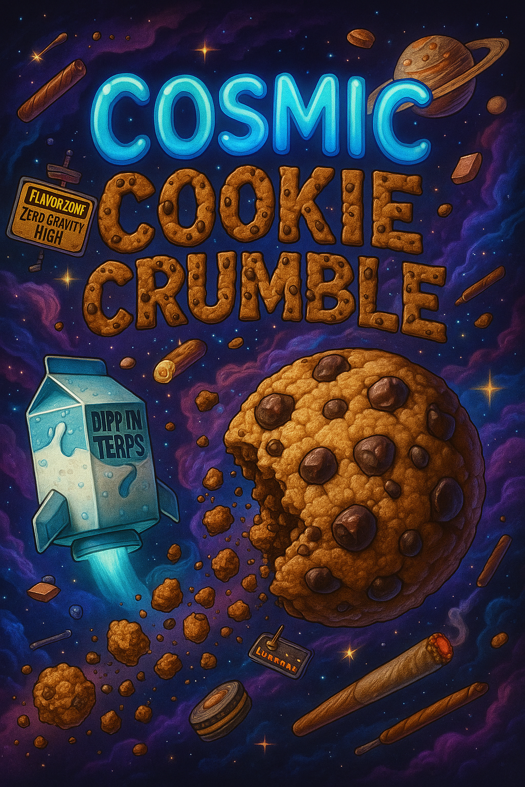 Cosmic Cookie Crumble Premade Mylar Bag Design