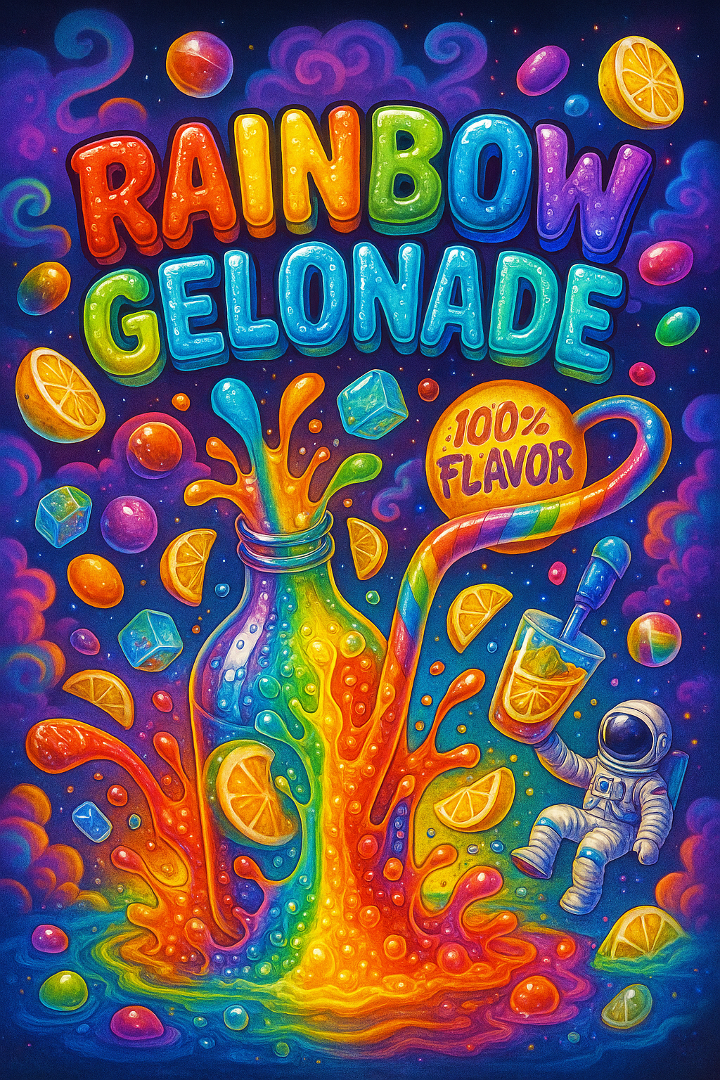 Rainbow Gelonade Premade Mylar Bag Design